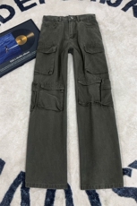B221美式ins高街洗褪多口袋工装休闲牛仔裤LK26646-特P60控108，男装牛仔裤，电商B221