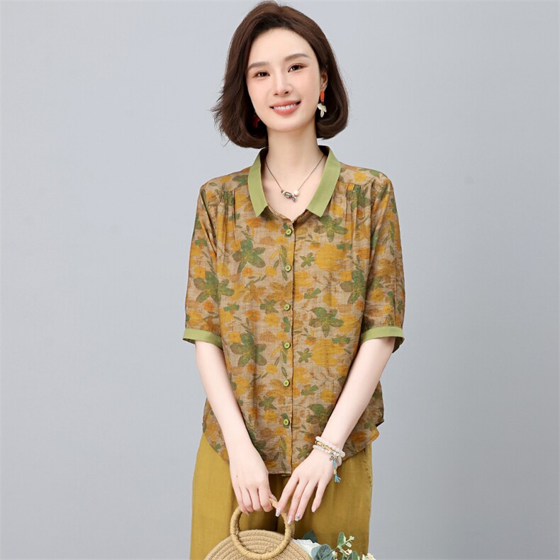2025年夏装新款潮衬衫宽松显瘦韩版气质百搭衬衣女减龄,女装衬衫,独衣靓