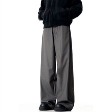 春秋美式高街休闲裤男女垂感阔腿西裤长裤纯色西装裤宽松直筒裤子，男装西服套装，电商A443