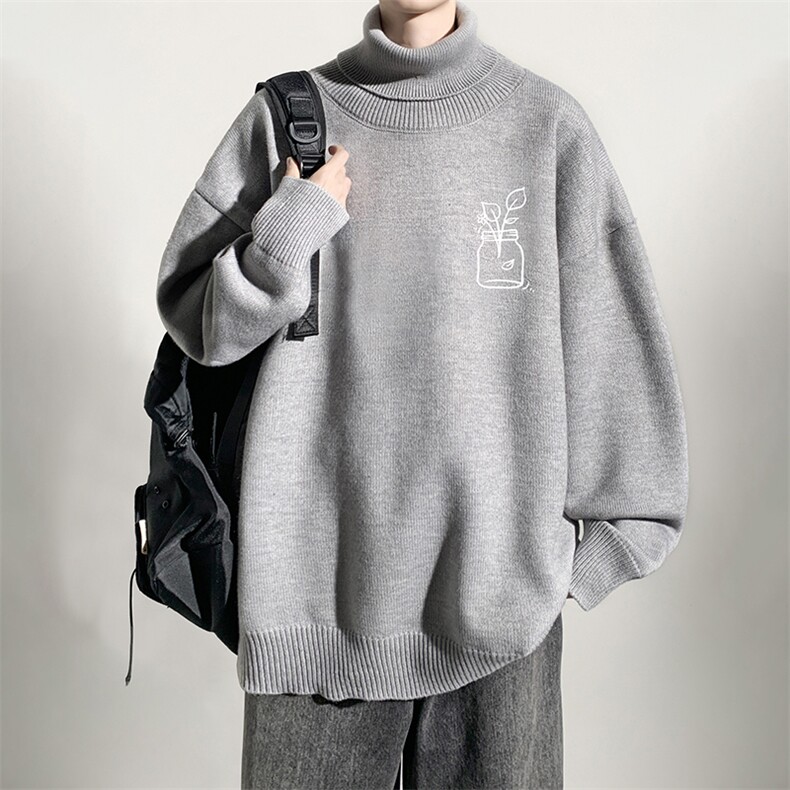 8XL高领毛衣男大码胖子堆堆领打底羊毛衫GM45430-P45加绒款-P65,男装针织衫/毛衣,电商A040