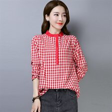 衬衫格子纯色甜美百搭时尚简约2021年春季新款，女装衬衫，小林双子