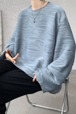 8XL-M肌理感长袖T恤男宽松重磅上衣痞帅高级感内搭打底衫P45控68，男装T恤，电商D206-1