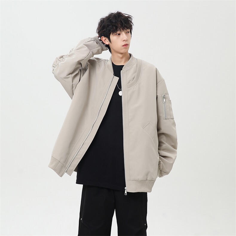 春季新款港风美式拉链设计感立领棒球服夹克XZ213-JK03-P68控98,男装夹克,星座213