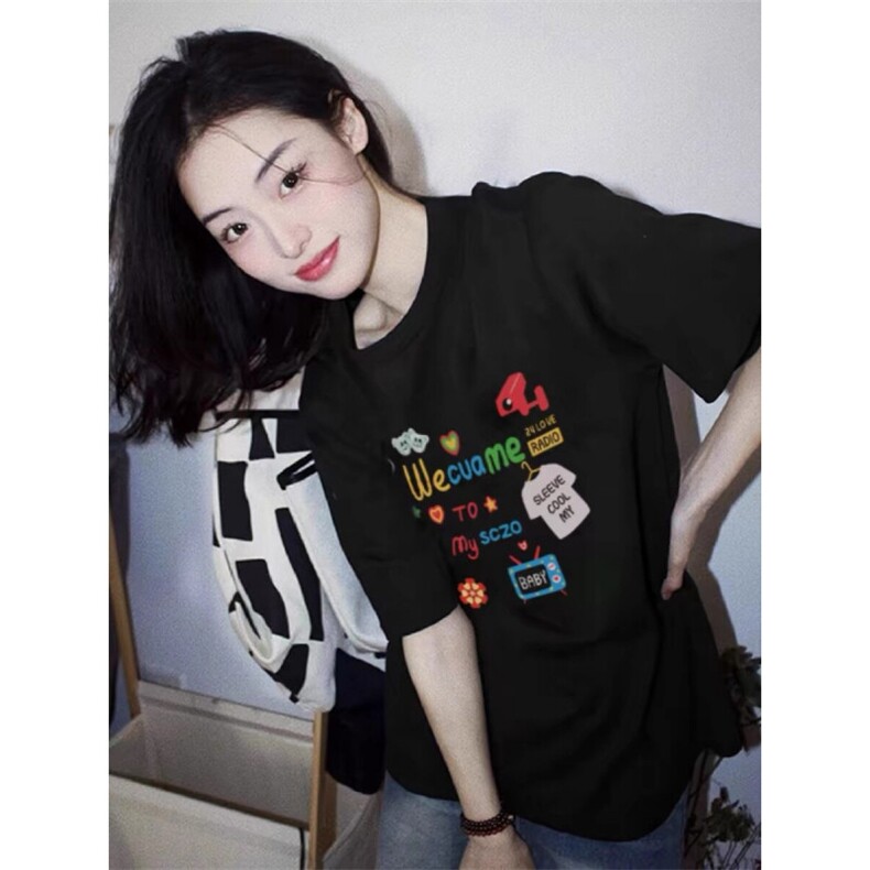 H0502-p25230克纯棉包领高品质抖音天猫质量卡通印花,女装T恤,星座617A-2