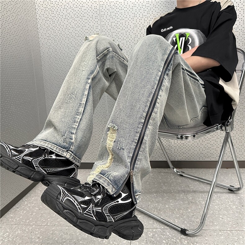 美式高街休闲牛仔裤个性小众休闲裤A061-JM1735-P65-控88,男装牛仔裤,电商A061-1