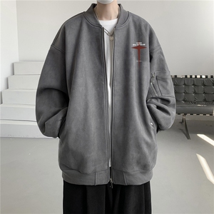 23秋款美式复古麂皮绒飞行棒球服男女夹克外套JF3275-P80控108图片
