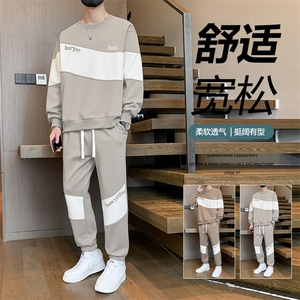 TH886-P70 男生印花套装学生宽松卫衣青少年上衣大童裤子整套图片