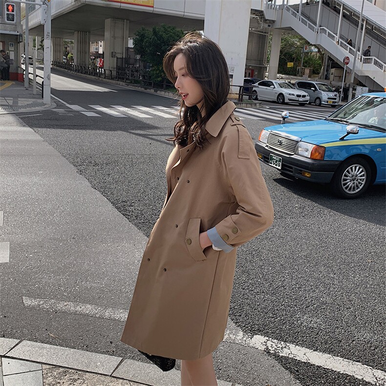 现货2021春季新款英伦风风衣浙宝292A货号L032,女装风衣,时倾STUDIO