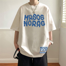T362P26夏季新款美式纯棉短袖T恤ins衣服宽松半袖体恤字母印花，男装T恤，星座304A