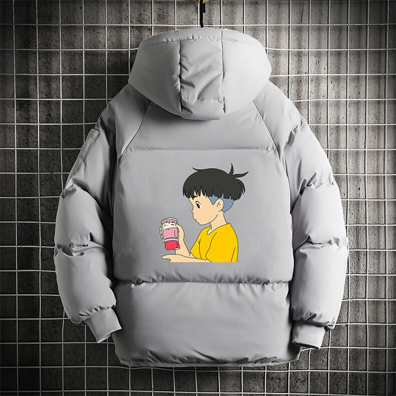 MY16200-P100 加厚加绒连帽衣男大码服男面包服男 网格挂拍图片