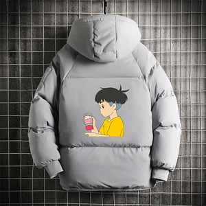 MY16200-P100 加厚加绒连帽衣男大码服男面包服男 网格挂拍图片