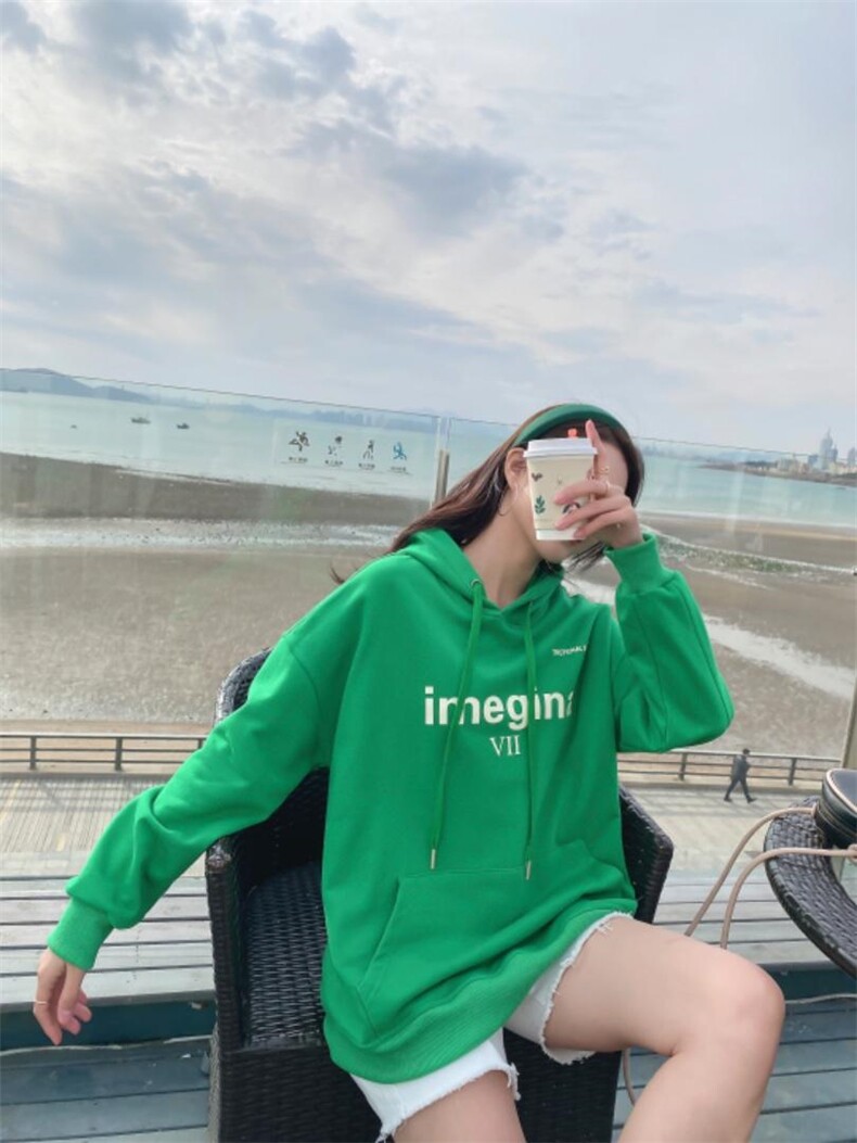 休闲时尚戴帽卫衣，女装卫衣/绒衫，泽妤