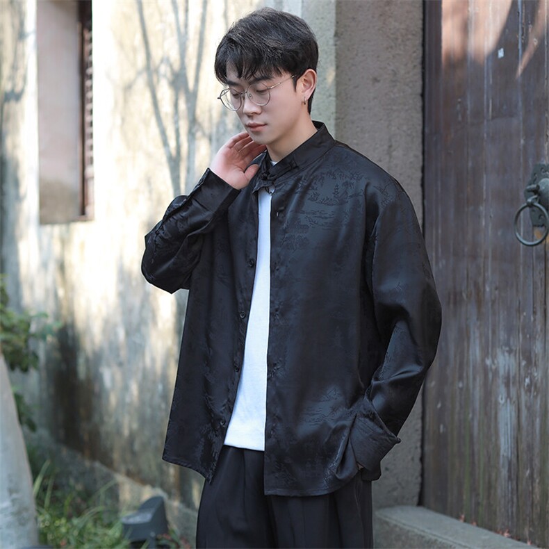 风男士新款2025春装盘口李玲长袖衬衫单穿打底CS01-P75控98,男装衬衫,电商A021