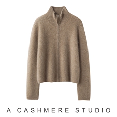 2026年秋季时尚百搭通勤简约休闲高领开衫，女装羊绒衫，致织羊绒