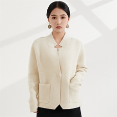 2024年秋冬季新款显瘦百搭一粒扣显瘦外套女羊绒衫，女装羊绒衫，恒爱羊绒