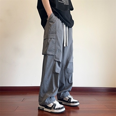 直播数据款春季新款大口袋伞兵裤宽松直筒休闲裤工装裤K515-P42，男装休闲裤，星座914-3