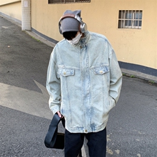 美式复古立领牛仔外套男秋季宽松男生短款百搭工装夹克JK1181-P88，男装工装外套，星座1103-3