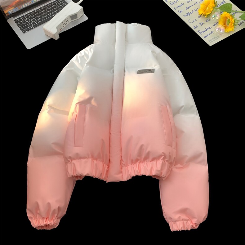 XZ-230-1MY702平铺简约轻奢百搭扎染渐变休闲立领面包服P118控158，鞋类箱包手腕包，星座230-1