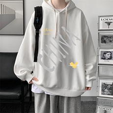 WY2208-P35加绒款-P40纯棉连帽卫衣男大码运动帽衫宽松薄外套男，男装卫衣，电商A040