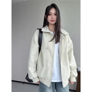 韩系高级感格纹袖口风衣外套女2026年春季新款气质温柔宽松大衣潮图片