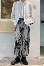 2026港风冰丝扎染抽绳大码M-5XL风休闲裤有套装88798P45，男装休闲套装，星座227-7