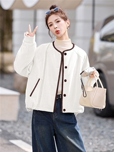 现货90白鸭绒圆领短款羽绒服女2025冬新款宽松时尚百搭保暖外套图片