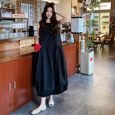 【现货夏装】黑色无袖连衣裙花苞裙2C158-8650-P115-K168，女装连衣裙，2C158