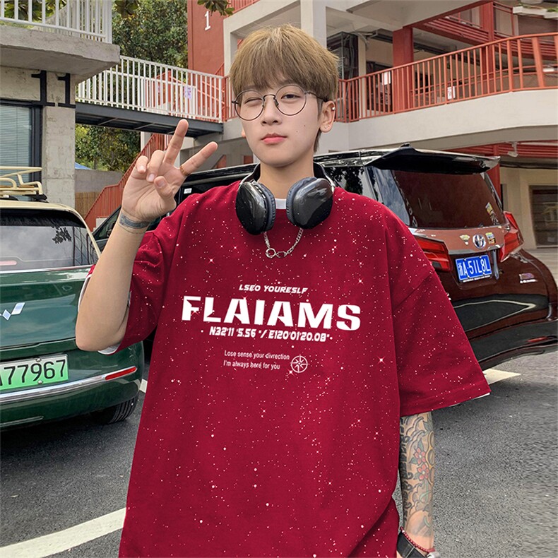 可48小时发货支持抖音得物来样二开美式满天星亮片短袖T恤MTX686,男装T恤,电商A486-1