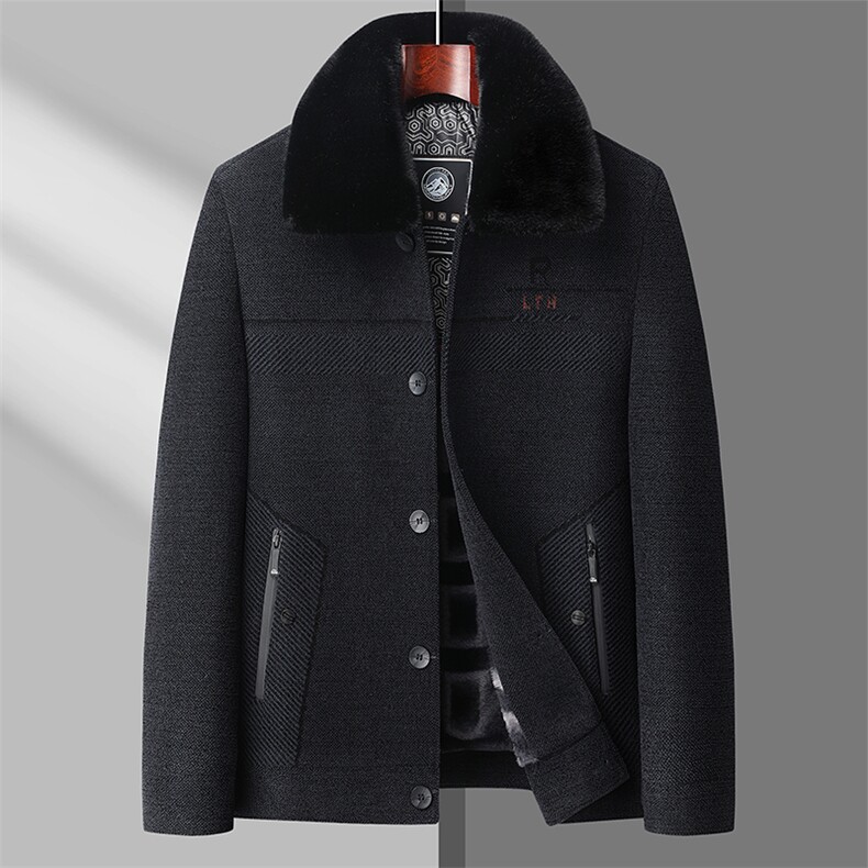 中老年男装商务休闲爸爸装中年男士羽绒服加绒加厚秋冬外套，男装羽绒服，电商B212（原钱塘6029）