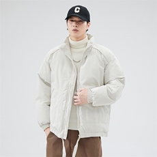 现货冬季美式休闲加厚雪山外套夹克立领纯色三防户外工装棉服，男装夹克，电商A443
