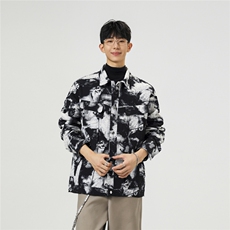可二开定制扎染雾霾小香风面料大码M-5XL夹克男JK78082P79控128，男装夹克，星座227-7