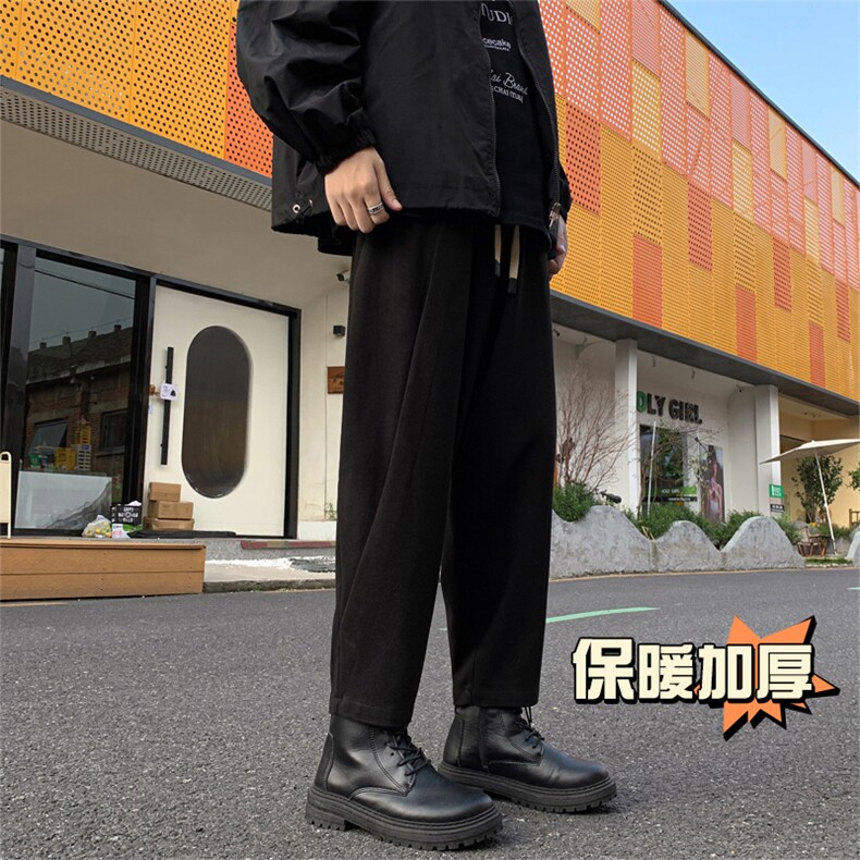 冬季新款加厚抗起球呢料哈伦裤宽松大码休闲萝卜裤小脚男872-P65,男装休闲裤,电商C305A