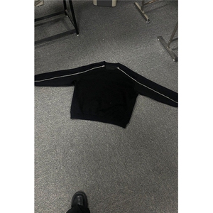 6785-P48 高街美式cleanfit双拉链拼接圆领卫衣男春秋季休闲图片