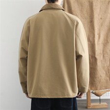 高端翻领夹克男2026春季简约宽松休闲工装外套百搭上衣服，男装夹克，星座914