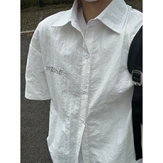 夏季新款速干短袖刺绣衬衫潮流港风宽松百搭男半袖CS285-P35，男装T恤，星座301C-5