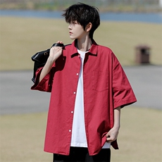 8XL-M亚麻短袖衬衫男夏薄款宽松休闲百搭大码半袖衬衣DC28002P50，男装衬衫，电商B312