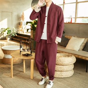 风唐装盘扣夹克男中式居士服宽松大码汉服套装男装A821-P110,唐嫣穿衣搭配大全图片