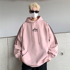 高品质！全棉重磅400克潮牌宽松休闲三条杠连帽卫衣RH1411特p58，男装卫衣，星座610B-1