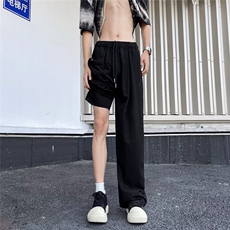 冰丝裤子男夏季薄款慵懒风oversize速干垂感阔腿情侣裤K28511-p35，男装休闲裤，星座1008-1