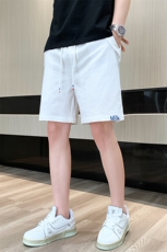 夏季棉麻刺绣短裤男休闲百搭五分裤纯棉沙滩裤XZ310B-3-DK833-P25，男装牛仔裤，星座310B-3