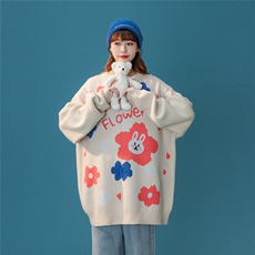 中性风22秋冬潮牌趣味图案圆领针织毛衣M10P65控88，男装针织衫/毛衣，A247A