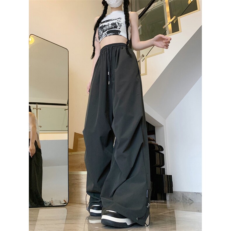 美式伞兵工装裤男秋季潮牌褶皱百搭直筒裤休闲阔腿裤子K0618-P43，男装工装外套，星座308B-2