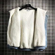 NM53012-P140牛仔外套男大码加厚加绒衣男羊羔毛服男网格，男装棉衣，电商A040A