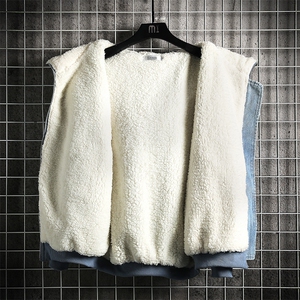 NM53012-P140 牛仔外套男大码加厚加绒衣男羊羔毛服男 网格图片