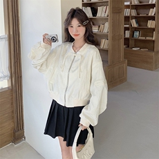 新中式国风白色夹克女2025秋季新款宽松独特超好看高级感短款外套，女装短外套，2C087