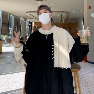 美式圆领毛衣男慵懒风休闲针织衫 M512 P55图片