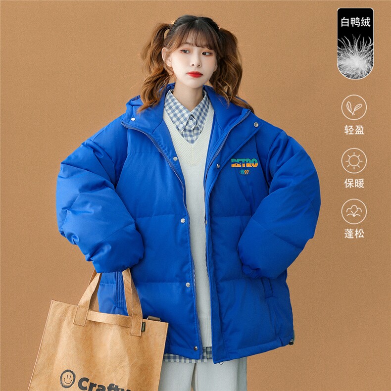 中性22冬季白鸭绒简约印花宽松百搭保暖羽绒服YR131P225控298，男装羽绒服，A247A