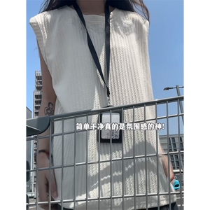 XZ809A/SSS01/特P24/控48美式圆领坎肩万针绣花背心T恤