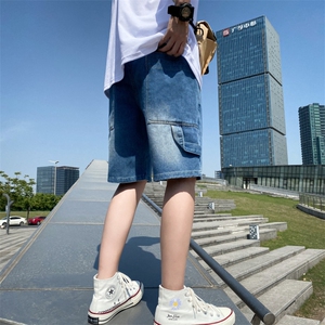 男士牛仔短裤薄款夏季潮流休闲七分中裤宽松五分马裤子9207-P30图片