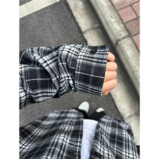 现货足春季穿搭长袖衬衣外搭开衫慵懒风格子衬衫CS322P，男装衬衫，星座205-3